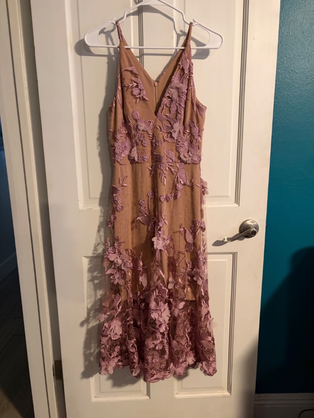 Dress the Population Women's Audrey Floral Applique Lace Dress